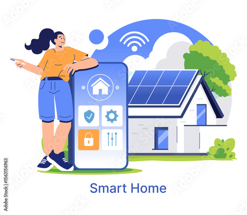 Smart Home Technology and Remote Control Illustration