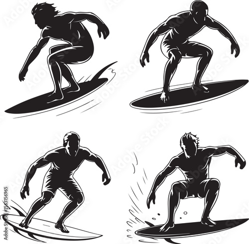 Dynamic Surfer Silhouette Riding Wave Vector

Surfing Action Pose SVG Cut File

Ocean Wave Surfer Clipart for Cricut & Laser

Beach Lifestyle Surfer Silhouette Design

Extreme Surfing Sport Vector for