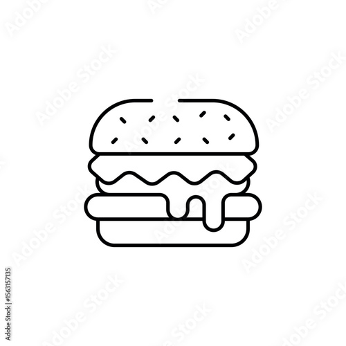 Burger icon design with white background stock illustration