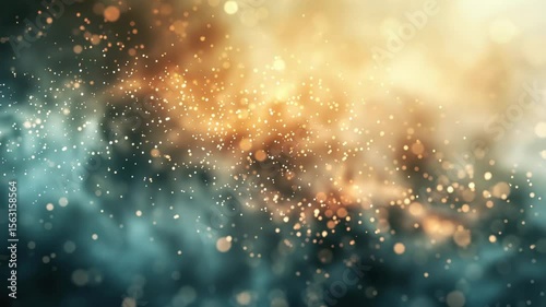 Abstract Video of Sparkling Bokeh Lights with Golden and Teal Hues