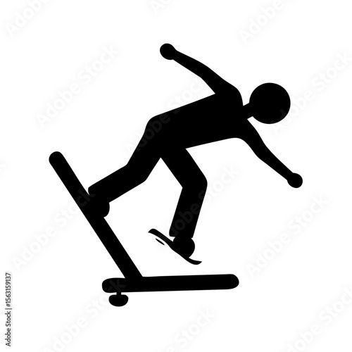 black silhouette of a skateboard