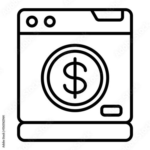laundry payment line icon
