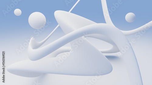 Photos Fluid liquid white shapes and spheres abstract background