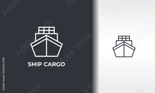 Ship Cargo Vector, Icon Or Logo Sign Isolated Symbol Illustration