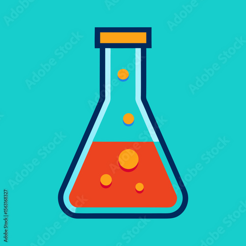 vector illustration of a laboratory flask