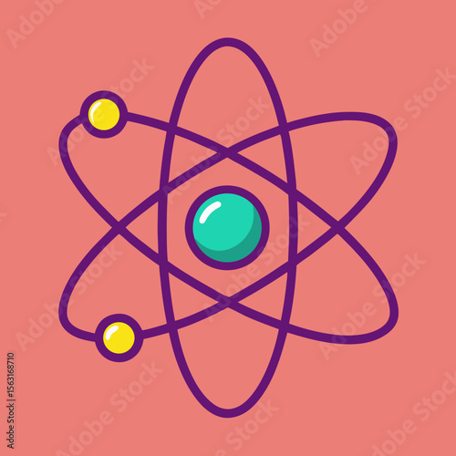 atom icon on white background