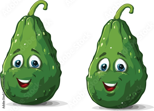 funny cartoon green apple