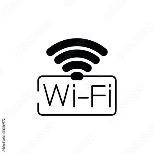 Free Wifi icon design with white background stock illustration