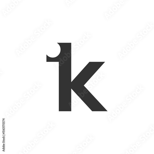 IK creative geometric initial based modern and minimal logo. Letter i k trendy fonts.