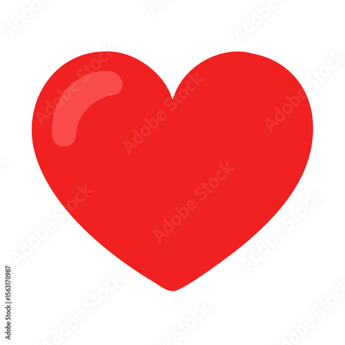 Vector icon of a red heart, symbolizing love, passion, romance, and affection. Clean, simple design on a transparent background
