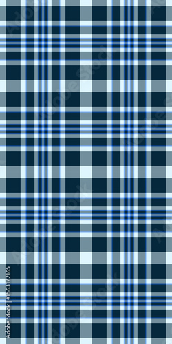 Custom textile pattern texture, commercial seamless vector plaid. Thin fabric tartan check background in blue and pastel colors.
