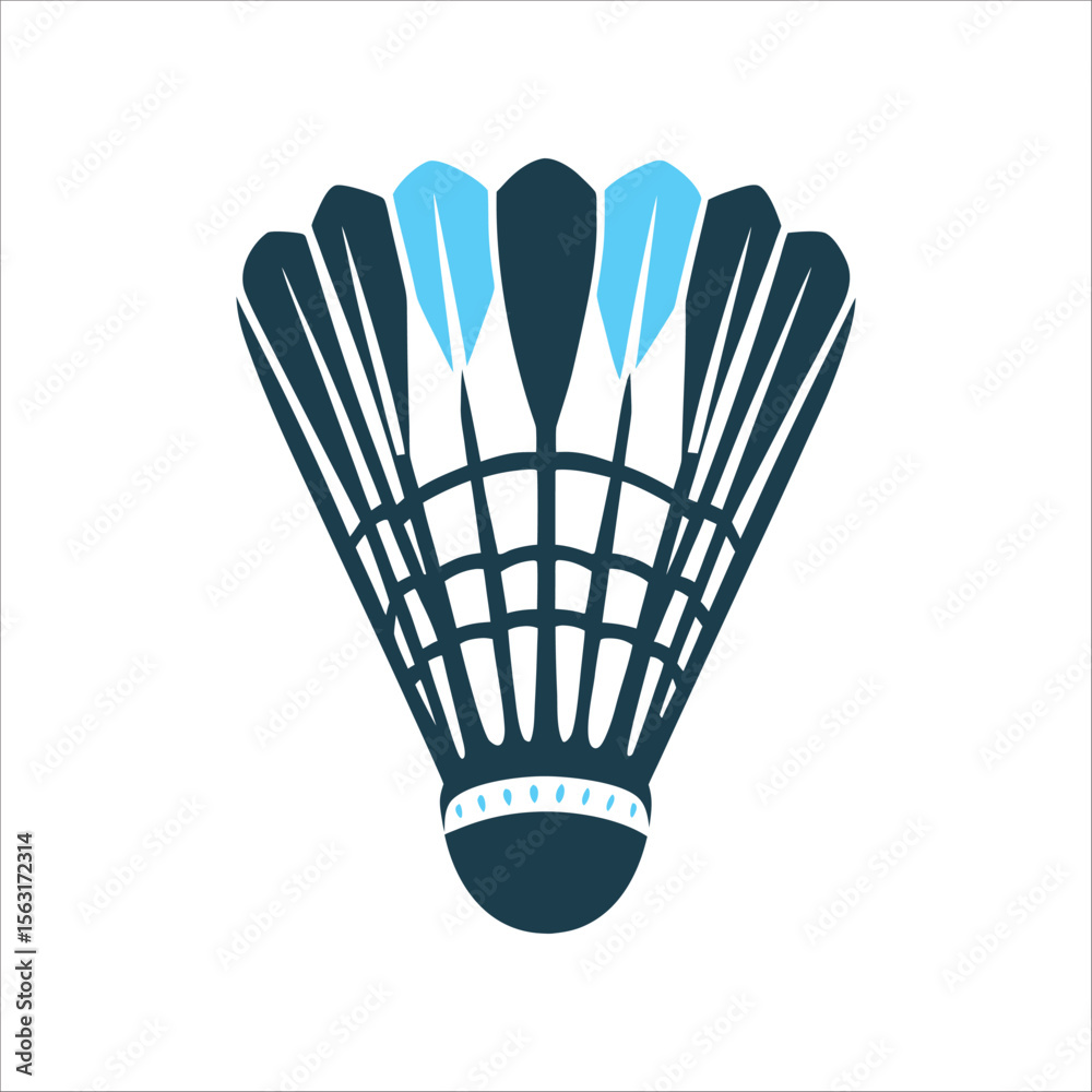 Fototapeta premium Minimalist Shuttlecock Silhouette Vector Illustration A negative space shuttlecock silhouette