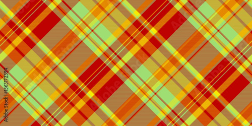 Rural pattern texture fabric, industrial plaid background vector. Workshop tartan seamless textile check in red and green colors.