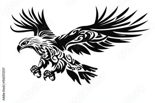 patriotic eagle flying with white background 