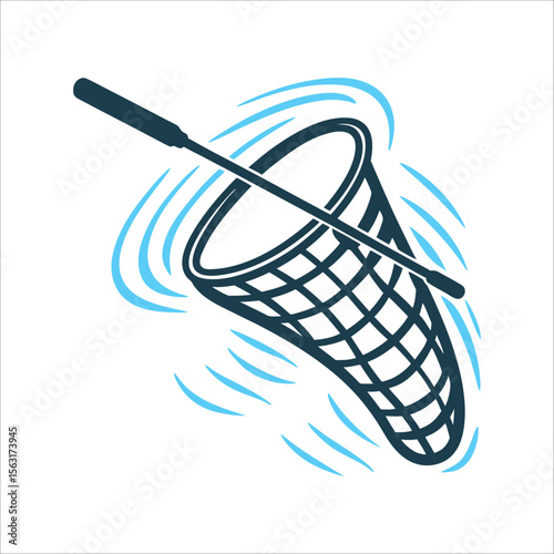 Fishing Net Spinning Vector Illustration Isolated A tight spinning net shot