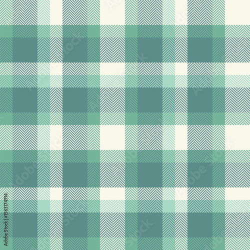 Elegant herringbone plaid pattern in calming teal and cream tones. Perfect for textile design, website backgrounds, or packaging.  Evokes a sense of serenity and sophistication.