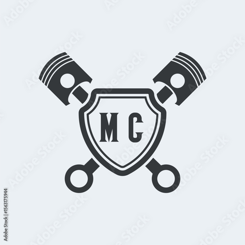 MC Initials Vektor Stok Otomotif Logo Design