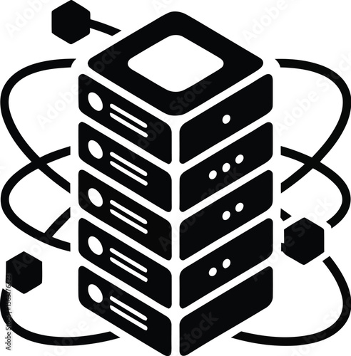 Modern server rack icon