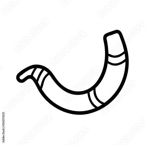 Shofar icon in outline style for Jewish religious design