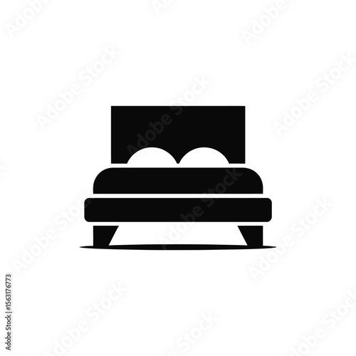 Bed icon on white background