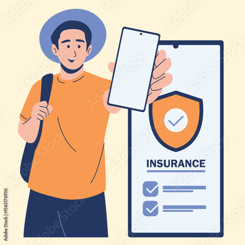 Illustration of an Mobile Insurance Character