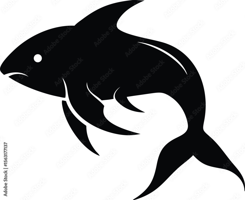 Naklejka premium Fish silhouette, Fish silhouette set