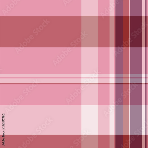 Random seamless textile fabric, tattersall check vector texture. Display plaid pattern tartan background in red and light colors.