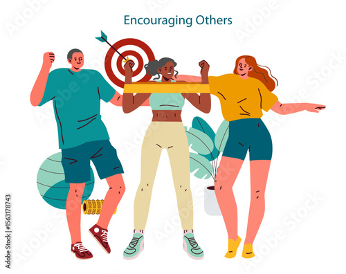 Personal Trainer. Flat Vector Illustration