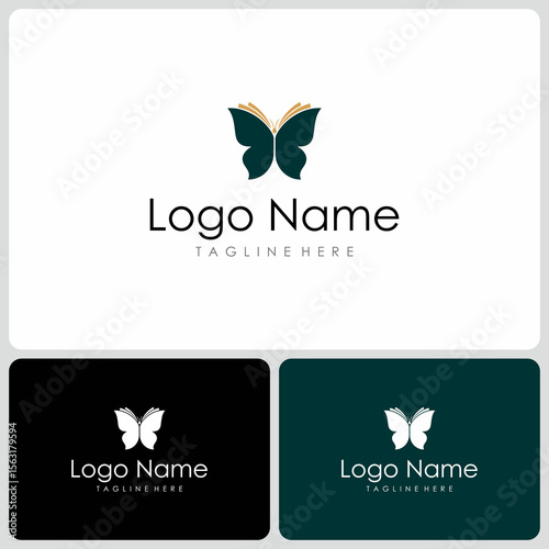 butterfly book vector logo