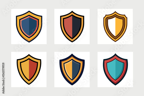  Classic shield icon vector illustration.