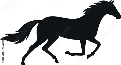 Running horse silhouette illustration