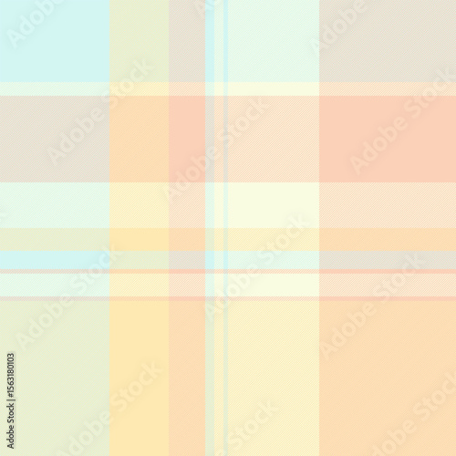 White background check fabric, network plaid textile tartan. Household texture vector pattern seamless in light and moccasin colors.