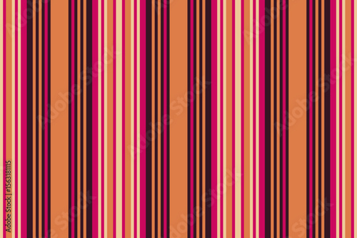 Eipster seamless stripe pattern, 20s texture fabric vector. Rice lines vertical background textile in orange and pink colors.