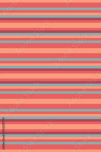 Surface vertical texture vector, row seamless textile lines. Festive stripe pattern background fabric in red and pastel colors.