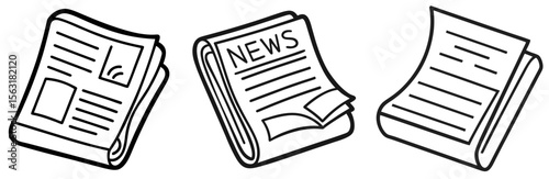 Newspaper Coloring Page - Media and Press Line Art Outline for Kids and Adults