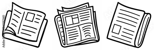 Newspaper Coloring Page - Media and Press Line Art Outline for Kids and Adults