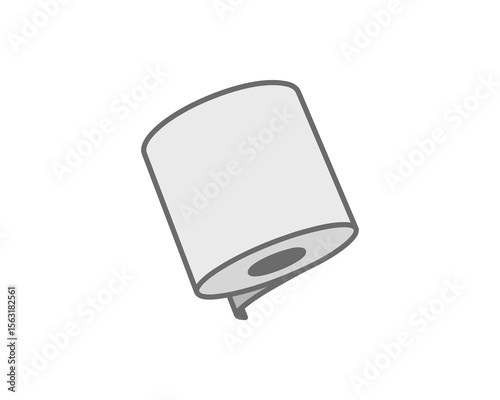Simple, minimalist illustration of a paper towel roll.  Perfect for websites, apps, or infographics needing a clean, modern design element related to hygiene, cleanliness, or everyday essentials.