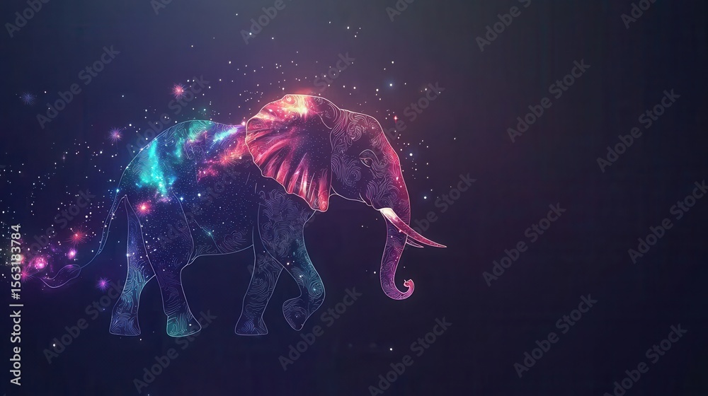 Obraz premium Celestial Elephant T-Shirt Design