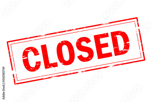 CLOSED - CLOSED text written on Red Rubber Stamp 
