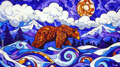 Cosmic Bear T-Shirt Illustration