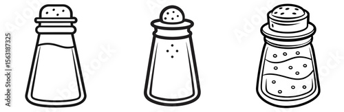Salt Shaker Coloring Page - Kitchen Spice Container Line Art Outline for Kids and Adults