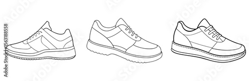 Shoes Coloring Page - Footwear Line Art Outline Design for Kids and Adults