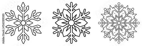 Snowflakes Items Coloring Page – Winter Element Line Art for Kids and Adults