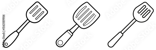 Spatula Coloring Page - Kitchen Utensil Line Art for Kids and Adults