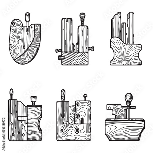doweling jig joinery equipment vector outline drawing design