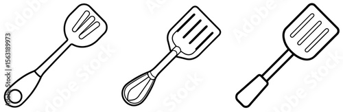 Spatula Coloring Page - Kitchen Utensil Line Art for Kids and Adults