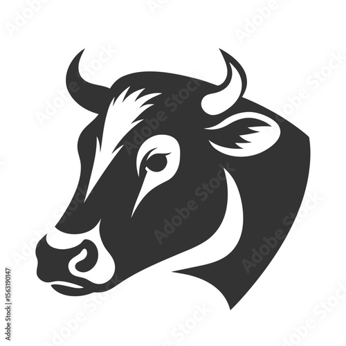 black and white cow silhouette