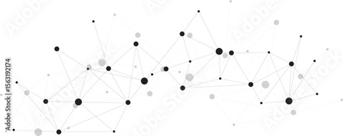 abstract vector connected lines and dots circles