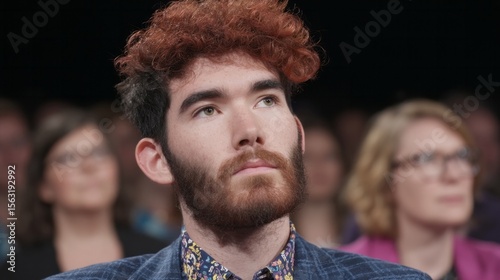 Lost in contemplation, a pensive young Caucasian man with curly hair, echoes introspection during World Philosophy Day