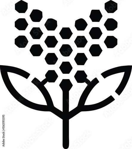 Microscopic view of graphene layered structure black silhouette design on white
